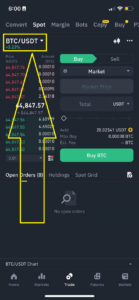 5.b Select SOL USDT